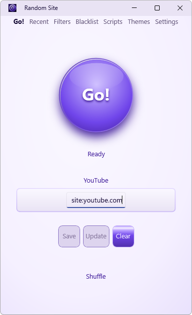 RandomSite in Glossy Molded Light Theme